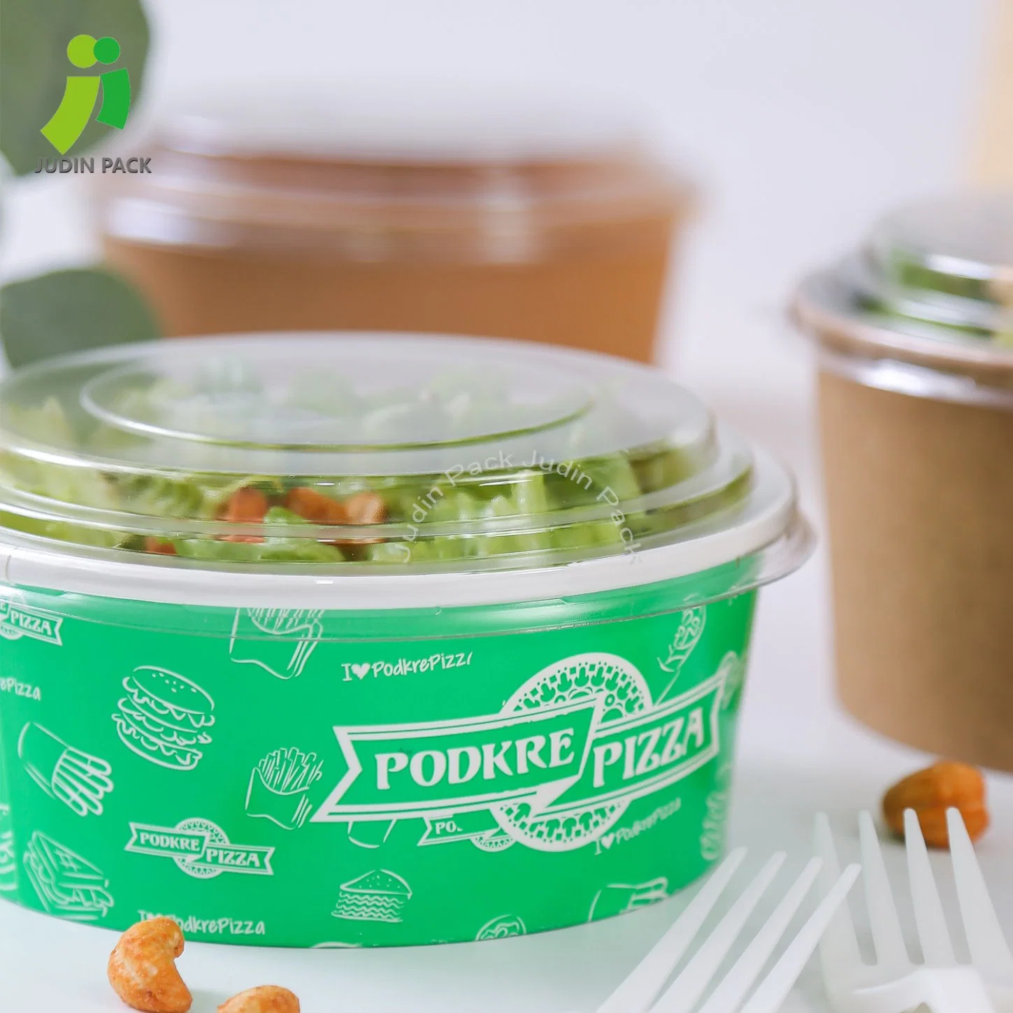Suppensalat Papierschüssel-Halten Sie Lebensmittel frisch und bereit zu essen