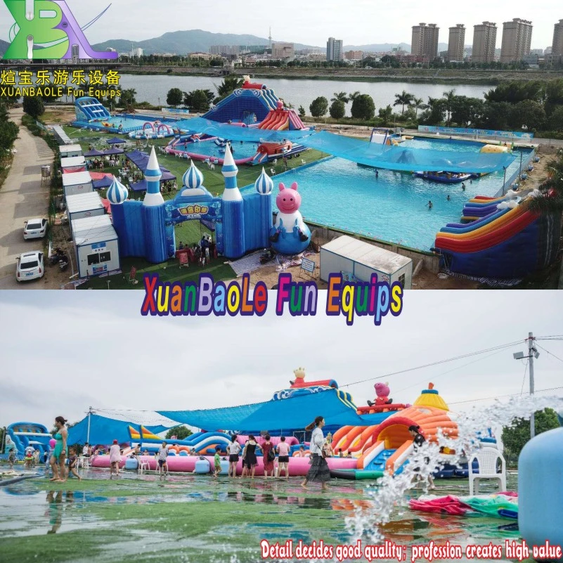 Inflatable Amusement Park Design Large Inflatable Submarine Water Park with Inflatable Pool Slides