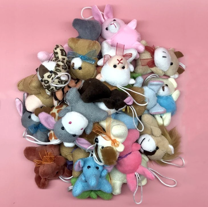 Christmas Easter Gift Multi Pack Push Toys Mini Cute Plush Animals Keychains