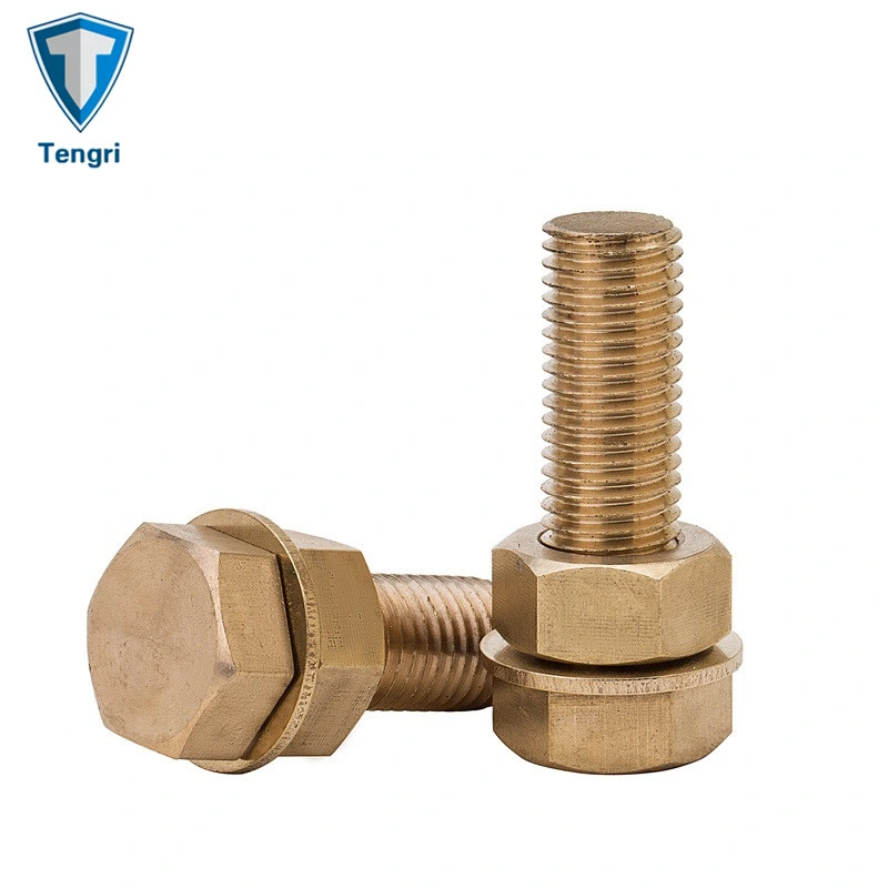 Ansib18.2.1 Wholesale Copper Brass Railway Rail Bolt Hexagon Head Bolt Sems Bolt