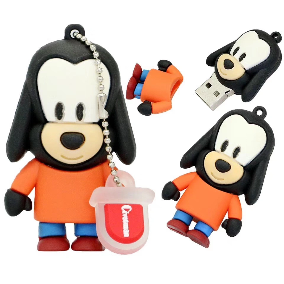 Cartoon Dog 8GB 16GB 32GB Customized 2D/3D PVC Cartoon USB Flash Disks/Pen Drive/USB Flash Drive for Promotional Gift