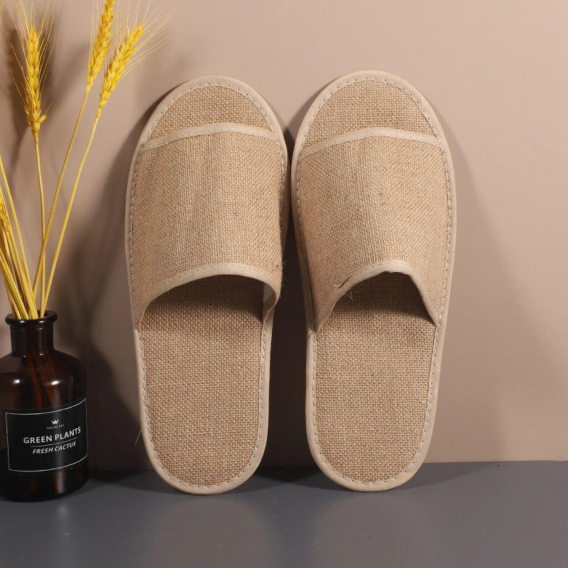 Eco Friendly Amenities Fabric Custom Open Toe Hotel Slippers