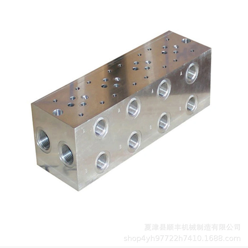 Integrated Joint Carbon Steel Hydraulic Pressure Connector CNC Machining Flange Hard Assemble Value Block Excavator Agricultural Carbon Steel