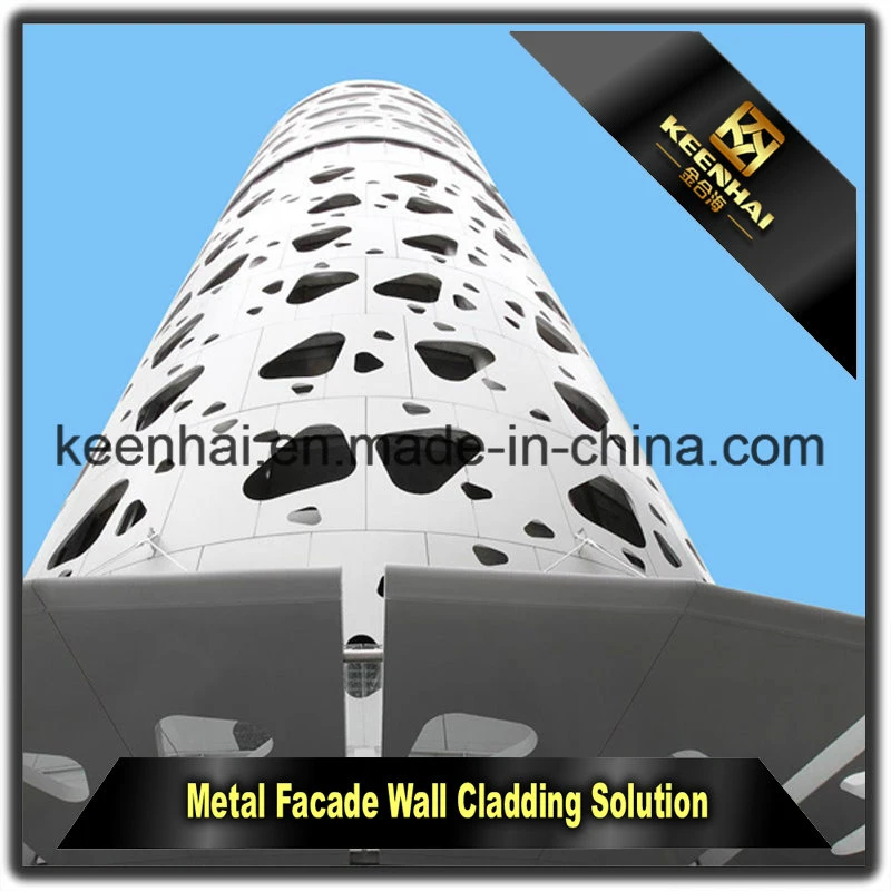 Conception décorative bardage façade en aluminium perforé (KH-BH-AP-010)