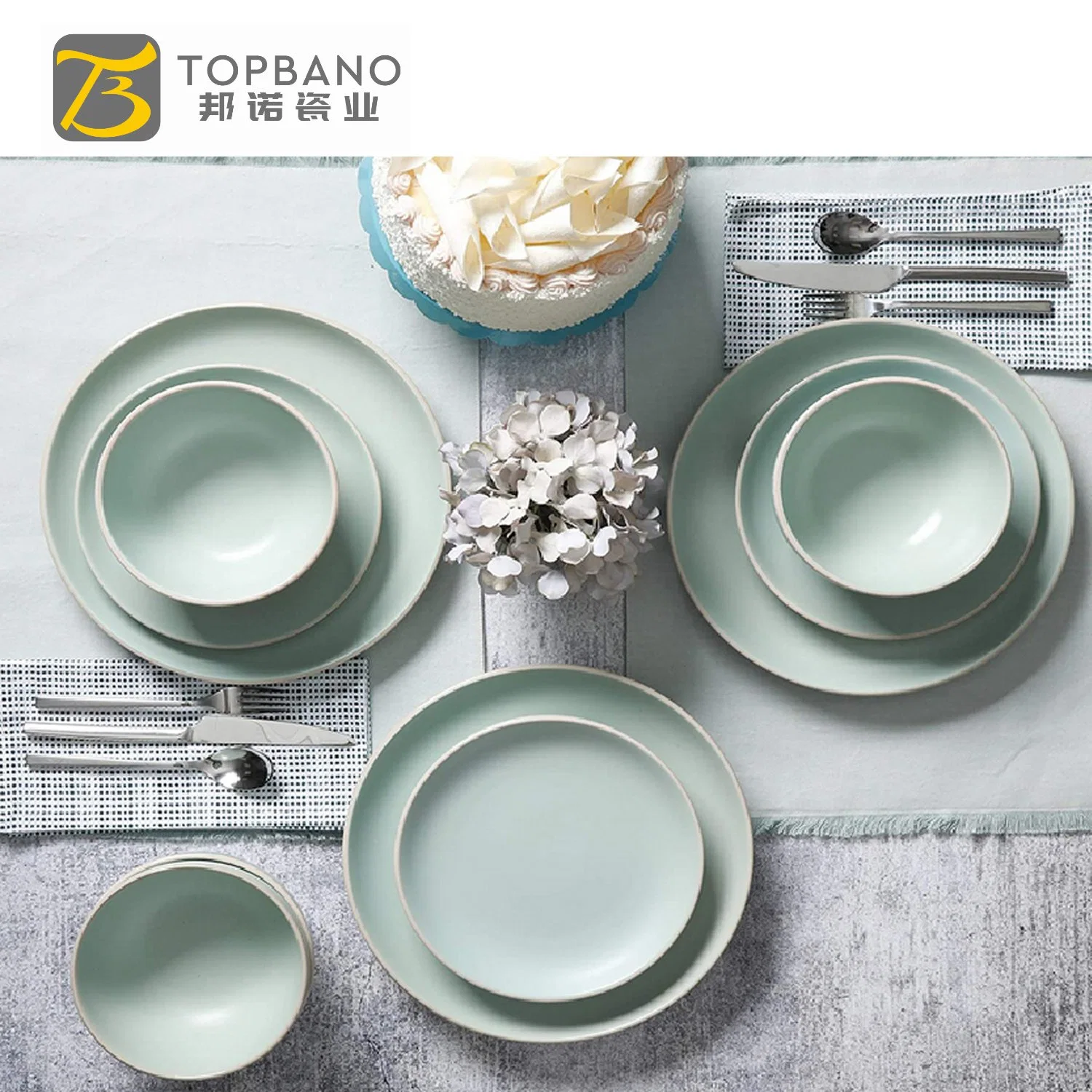 Topbano Porcelain Dinnerware Tableware Sets Wholesale Fine White Dinner Set