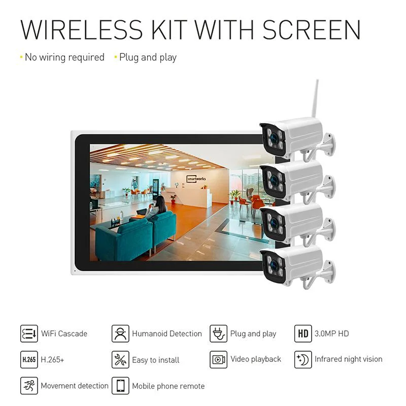 Casa tuya, cámaras de seguridad Kit de NVR Cámara Inalámbrica 4CH 8CH WiFi de alta definición de 2MP cámara CCTV