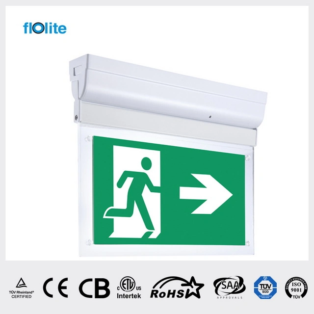 CE/CB/Ukca Doulbe Rechargedable certificada Side LED de batería de emergencia de la luz LED de señal de salida, escapar de la luz de la seguridad lel01-3nc