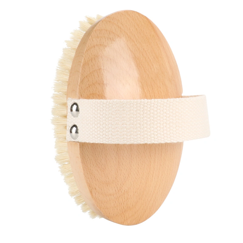 Sisal Fiber Brush Vegan Hair Bath Brush Shower Exfoliating Scrubber Massage Wooden Dry Body Vegan Brush