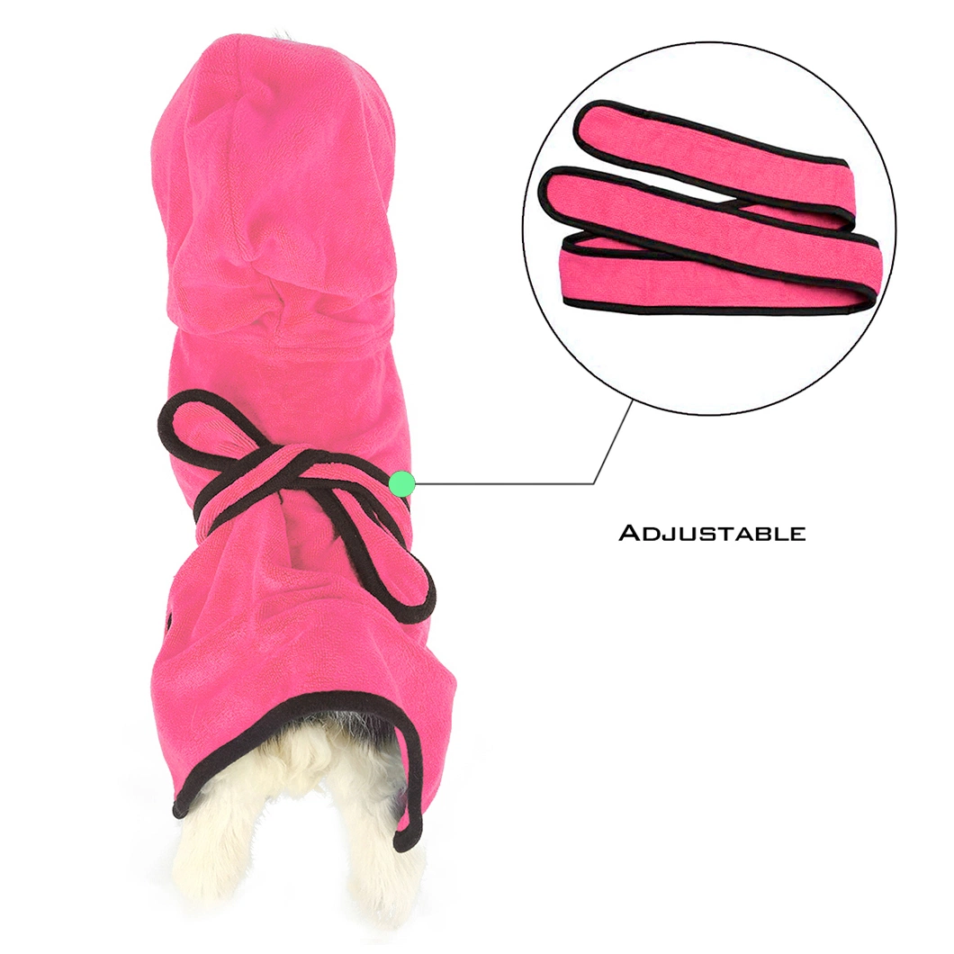 Wholesale/Supplier Super Absorbent Soft Puppy Towel Robe Dog Cat Bathrobe Grooming Quick Drying Pet Product Dog Coat Towel for Large Dog