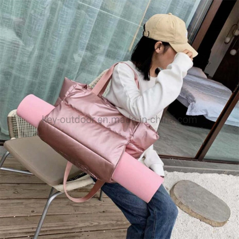 Light Weight Large Travel Weekender Quilt Stitch Down Fabric Puffer Tote Handbag Backpack Travel Shoulder Bag