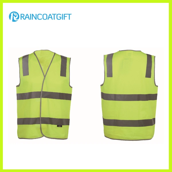 Camiseta de seguridad de punto fluorescente Men′ S 100%