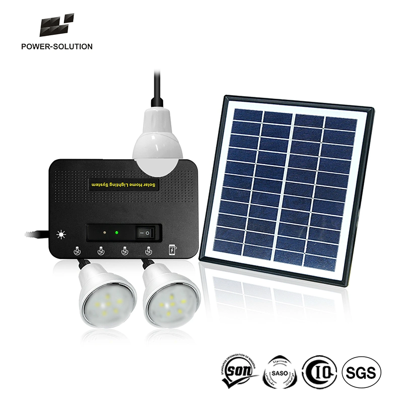 Mini Solar Home Lighting System Kit with 3 Bulbs