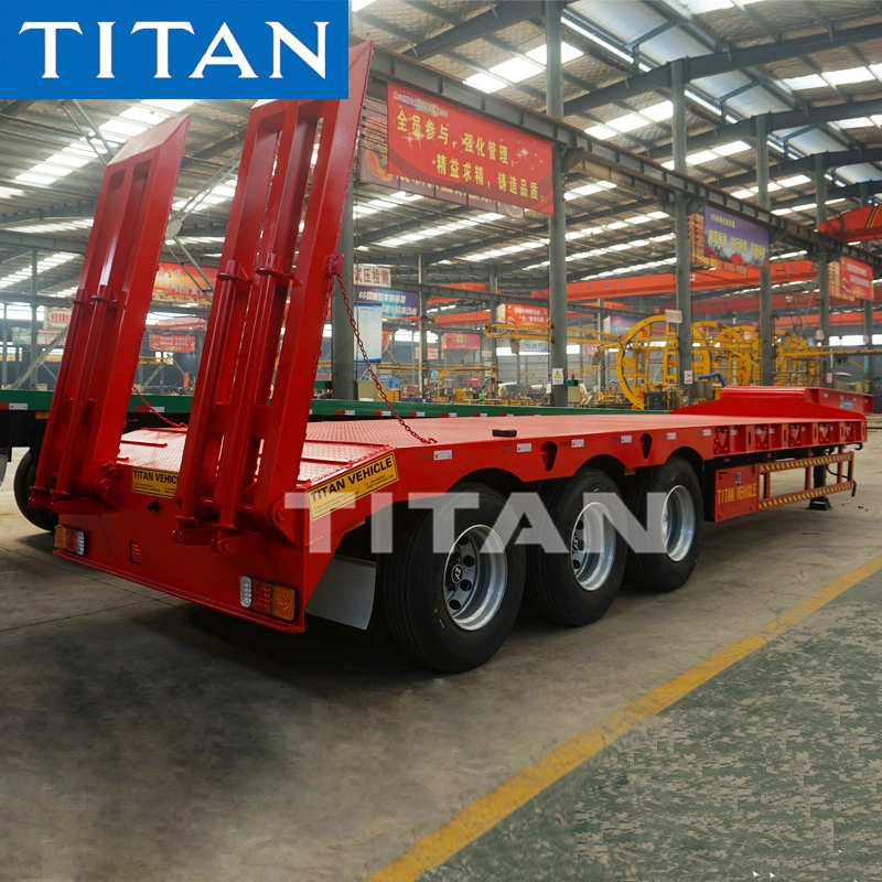 Eje 3 Titan excavadora 50 toneladas Transporter Lowboy semi remolque para venta