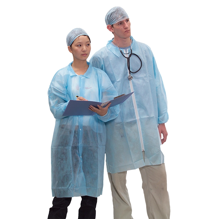 Non Woven PP Gown Disposable Lab Coat Disposable Work Wear Clothing