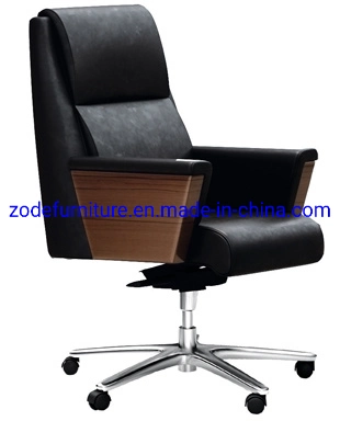 Zode Manufacturer Leather Classical High Back Swivel President Director Manager Boardroom Computer Office Chair Metal Wooden Table Desk Chair