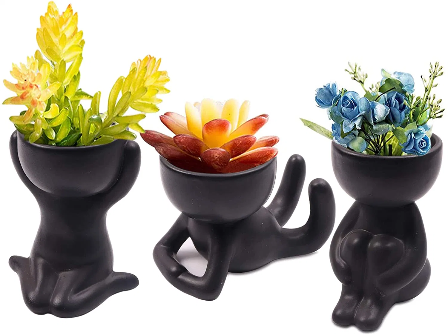 Cute humanoïde Poupée en céramique décoratifs Flower Pot pot, de succulents Pots de fleur de cactus semoir Bonsai conteneur Creat Conception pour la décoration de bureau à domicile