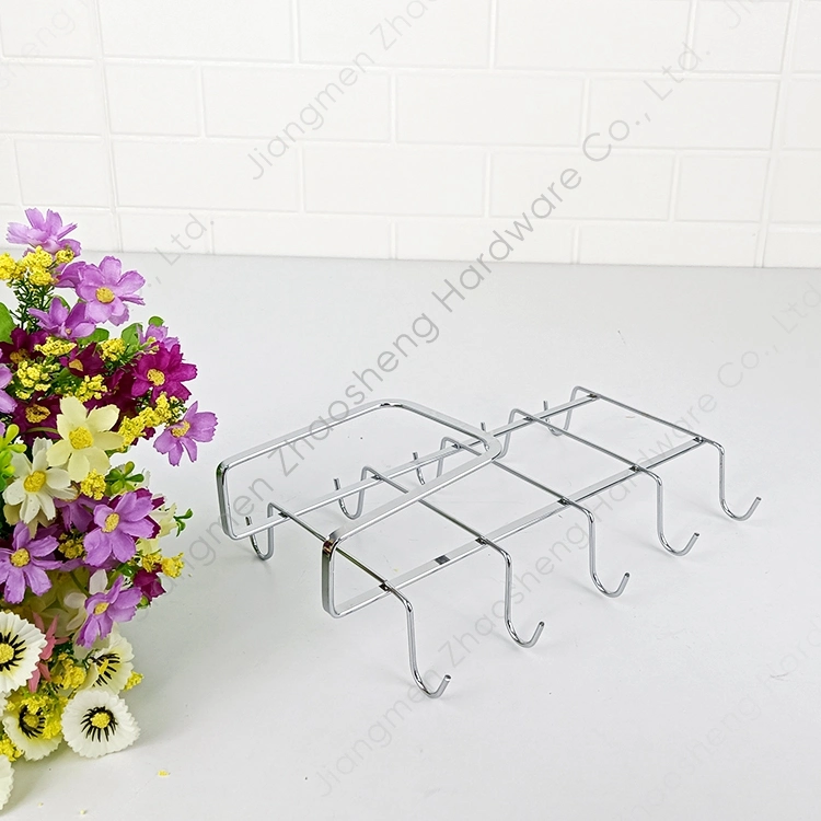 Under Cabinet Shelf Glass Cup Rack Display Stand Mug Storage Coffee Tea Cup Organizer Hanger Holder with 10 Hooks