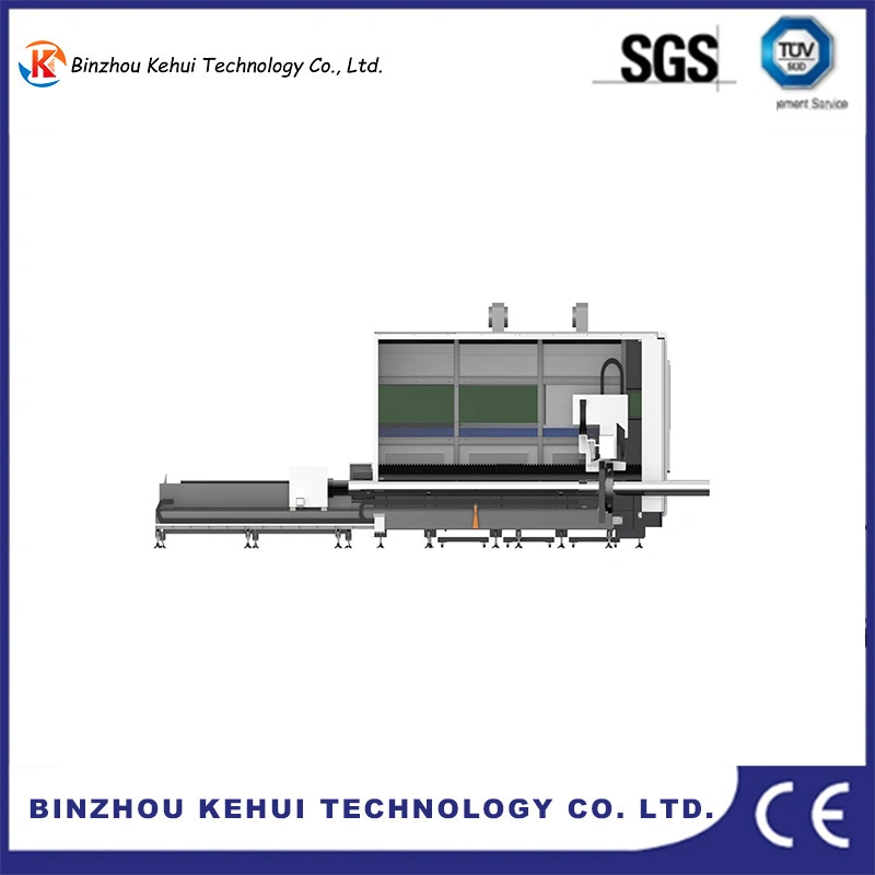 Máquina de corte a laser de fibra 3000 W, placa e tubo/Folha de metal e. Equipamento de corte a laser integrado de tubo