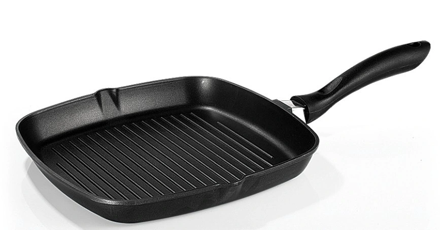 Cozinha panelas Red Aluminium Fry panelas Grill Pizza Pan Square