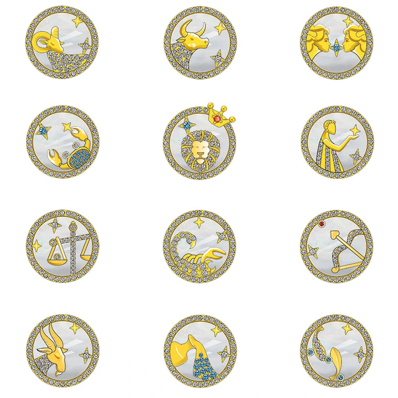 High quality/High cost performance  Sterling Silver Signs of The Zodiac with Cubic Zirconia