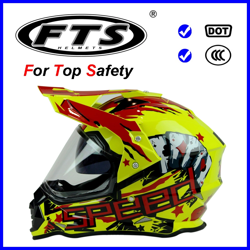 DOT Approved Cross Helmets off Road Motorcycle Helmets with Double Visors ABS Safety Protector