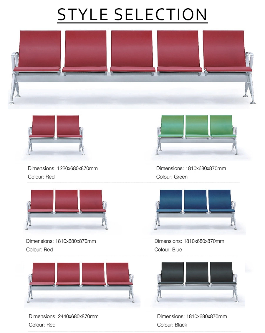 High quality/High cost performance  1-5 Seats Link Waiting Chair PU Foam Airport Hospital Waiting Chair Public Furniture