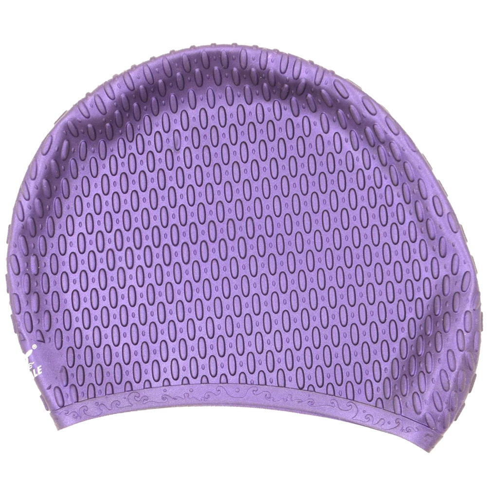 Latest New Silicone Women Printing Swim Caps with Adult Sizes (CAP-1210)