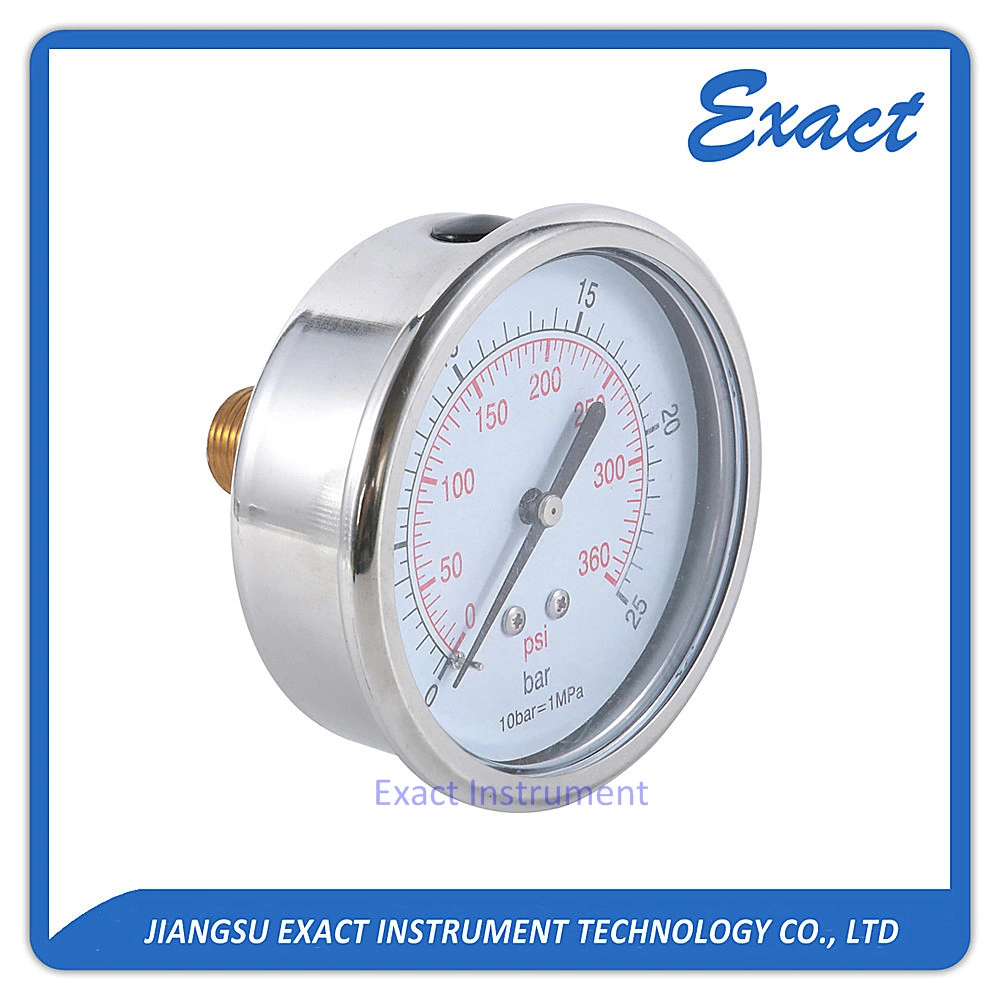 Back Center Mount Liquid Filled Pressure Gauge Oil Filled Pressure Gaugehydraulic