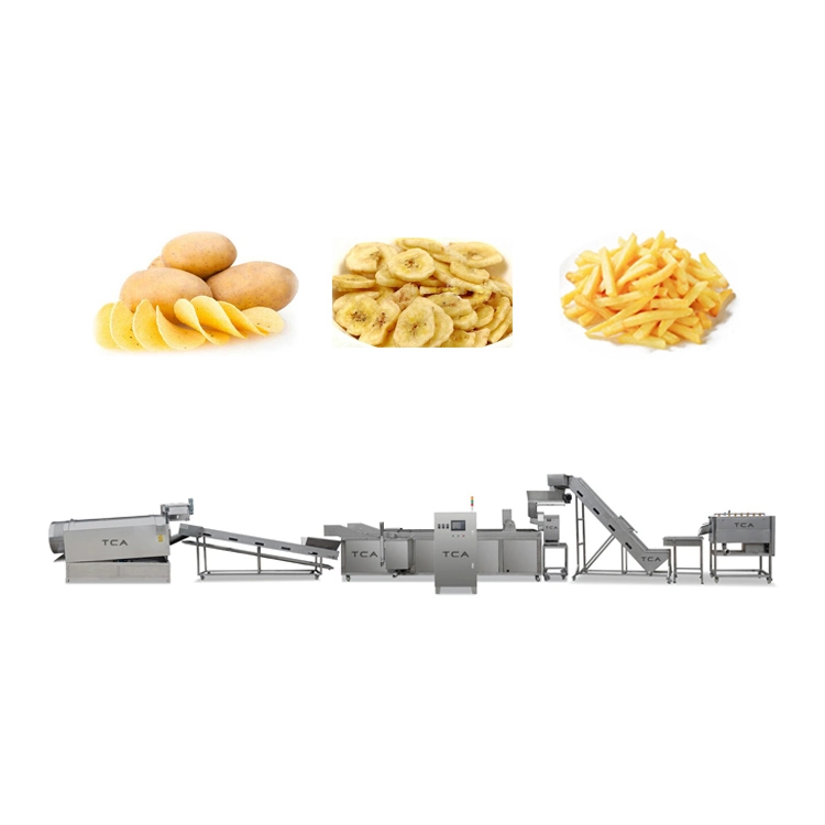 50 kg - 2000 kg - processamento automático de chips Banana - Máquina de preparação de batatas doces Linha de produção de chips