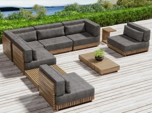 Garden Patio Modern Design Outdoor Patio Furniture Solid Wooden Teak Sofa Set