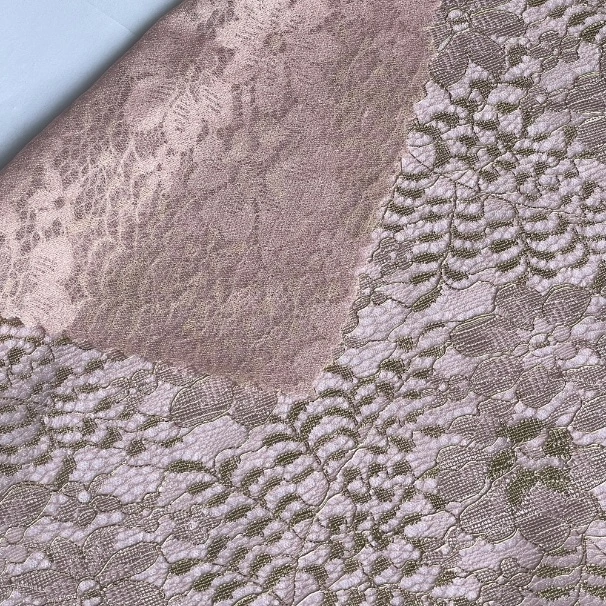 Metallic Lace Fabric, Composite Metallic Thread Lace, Shimmering Lace Fabric with Metallic Accents