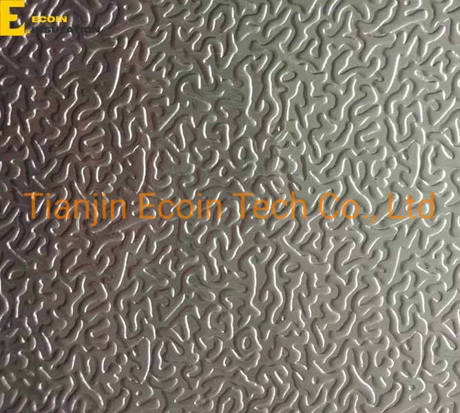 Papel de aluminio con revestimiento de aluminio en relieve de estuco de piel de piel de color naranja laminado con bobina/rollo Psmb