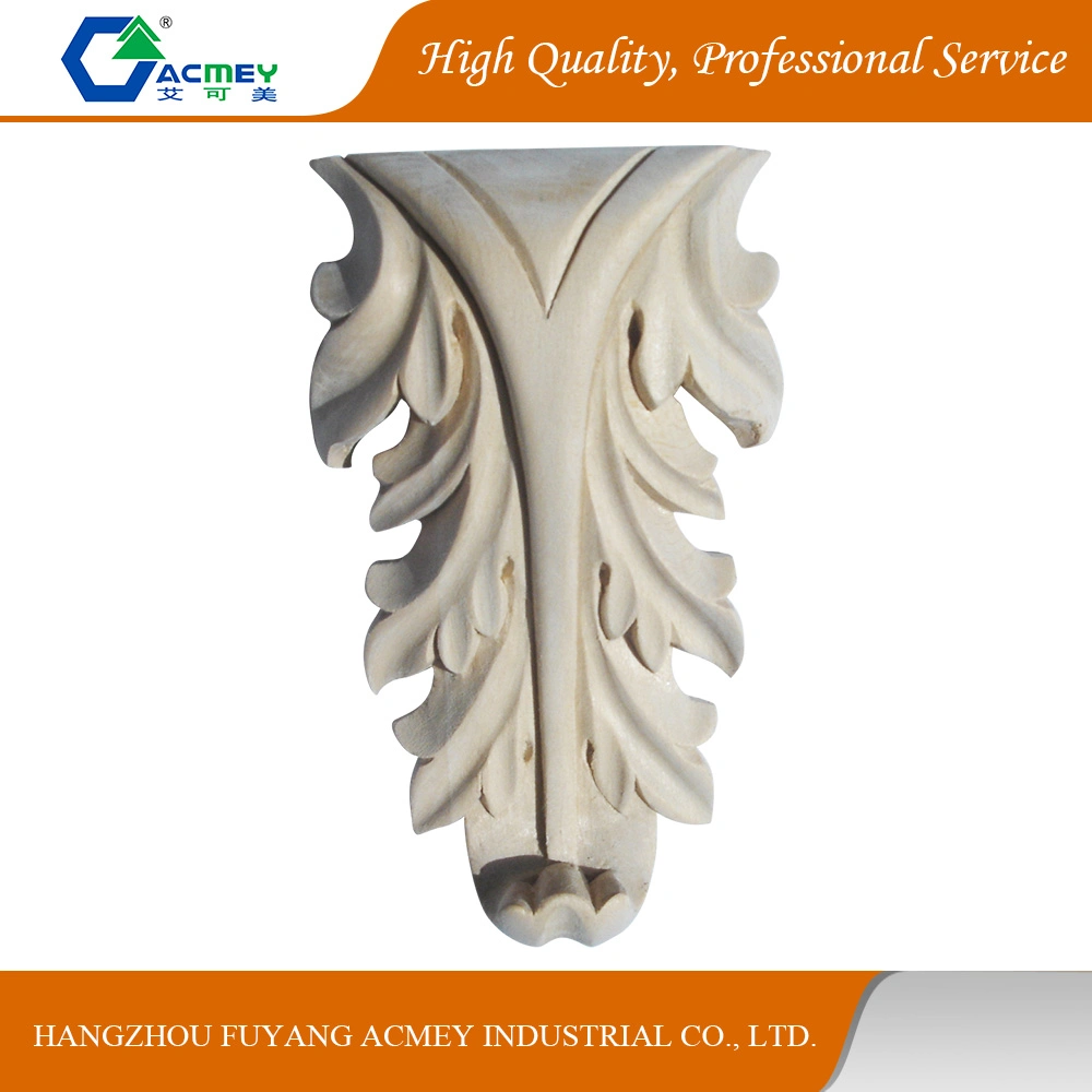 Solid Wood Hand Carved Onlay for Furniture/Door Decor