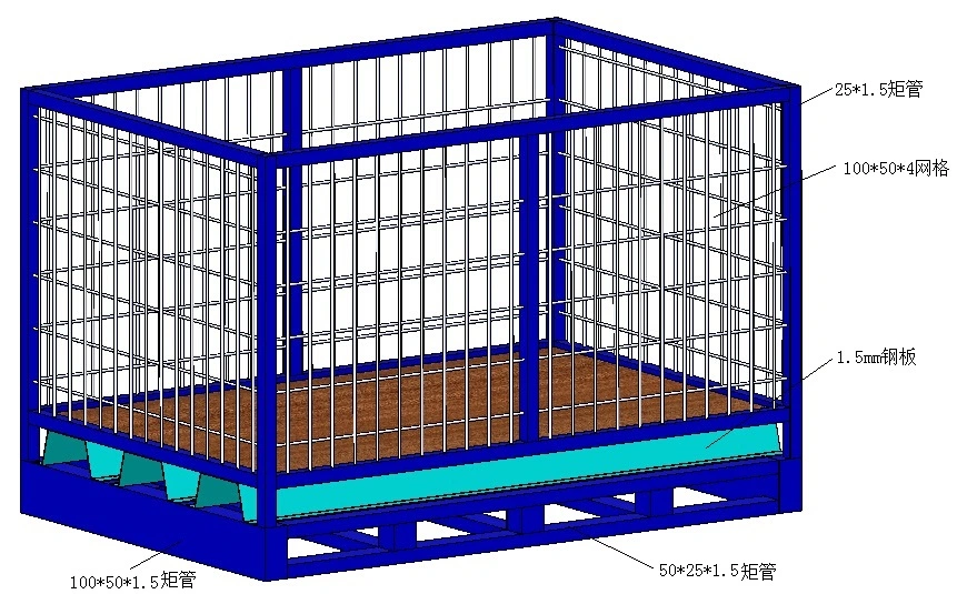 Metal dobrável dobrável galvanizado para exteriores, caixa soldada para armazenamento em aço, caixa de armazenamento