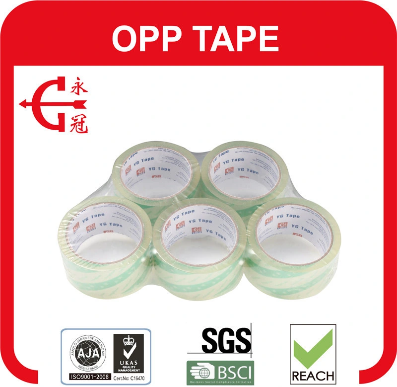 Precio barato OPP cinta adhesiva fuerte de rollo de encargo logotipo Cinta adhesiva marrón impresa de sellado de cinta de embalaje BOPP