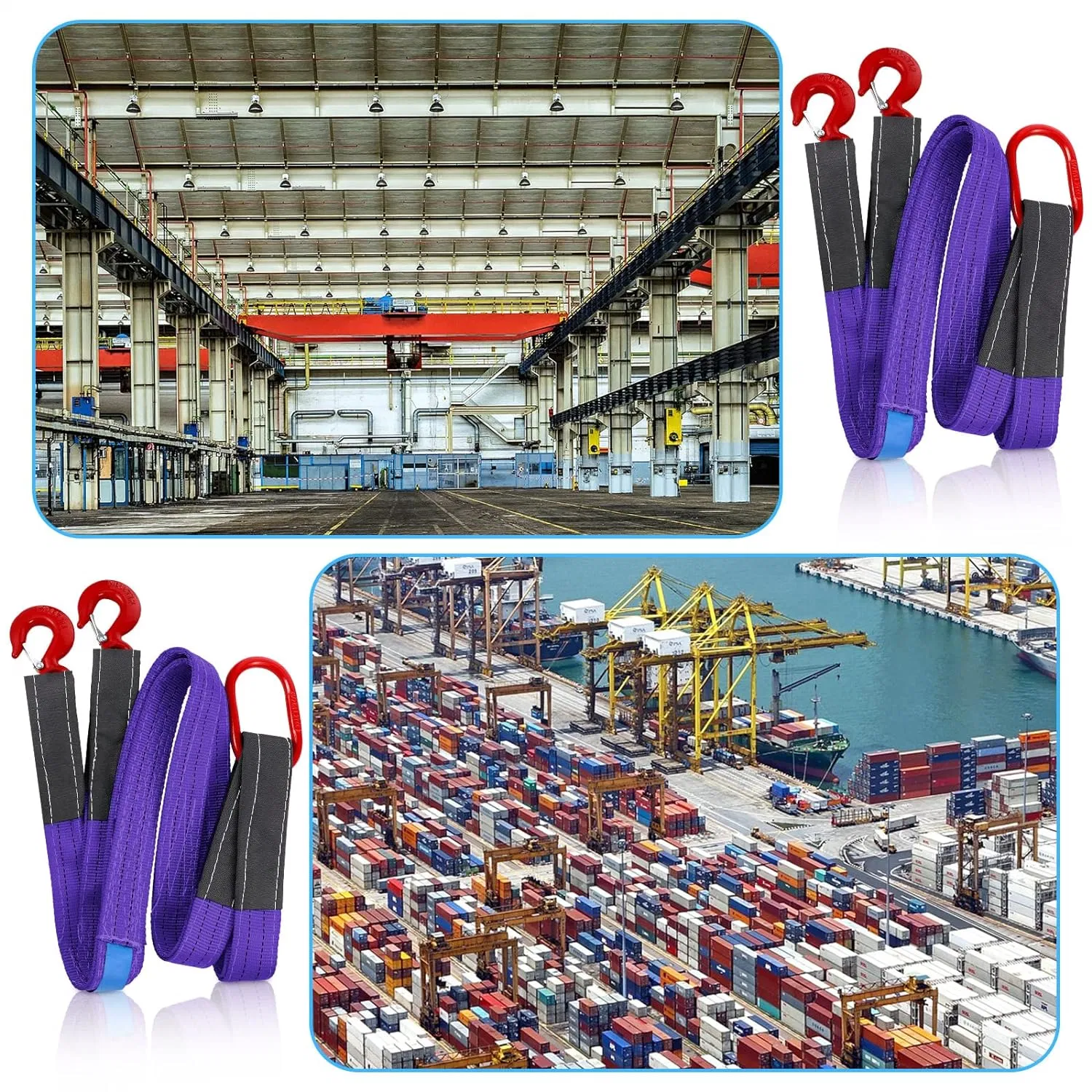 12 Tons Purple Flat Heavy Rigging Lifting Webbing Sling with CE Certificate