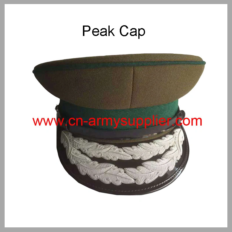 China Cheap Wholesale Ejército hilo de oro Policía Militar Cap