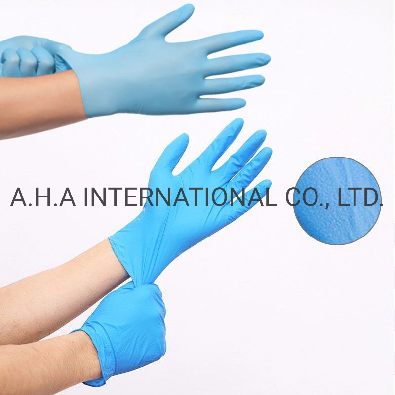 New Design Disposable Nitrile Gloves Blue Nitrile Thin Gloves Household Solid Kitchen Cleaning Gloves