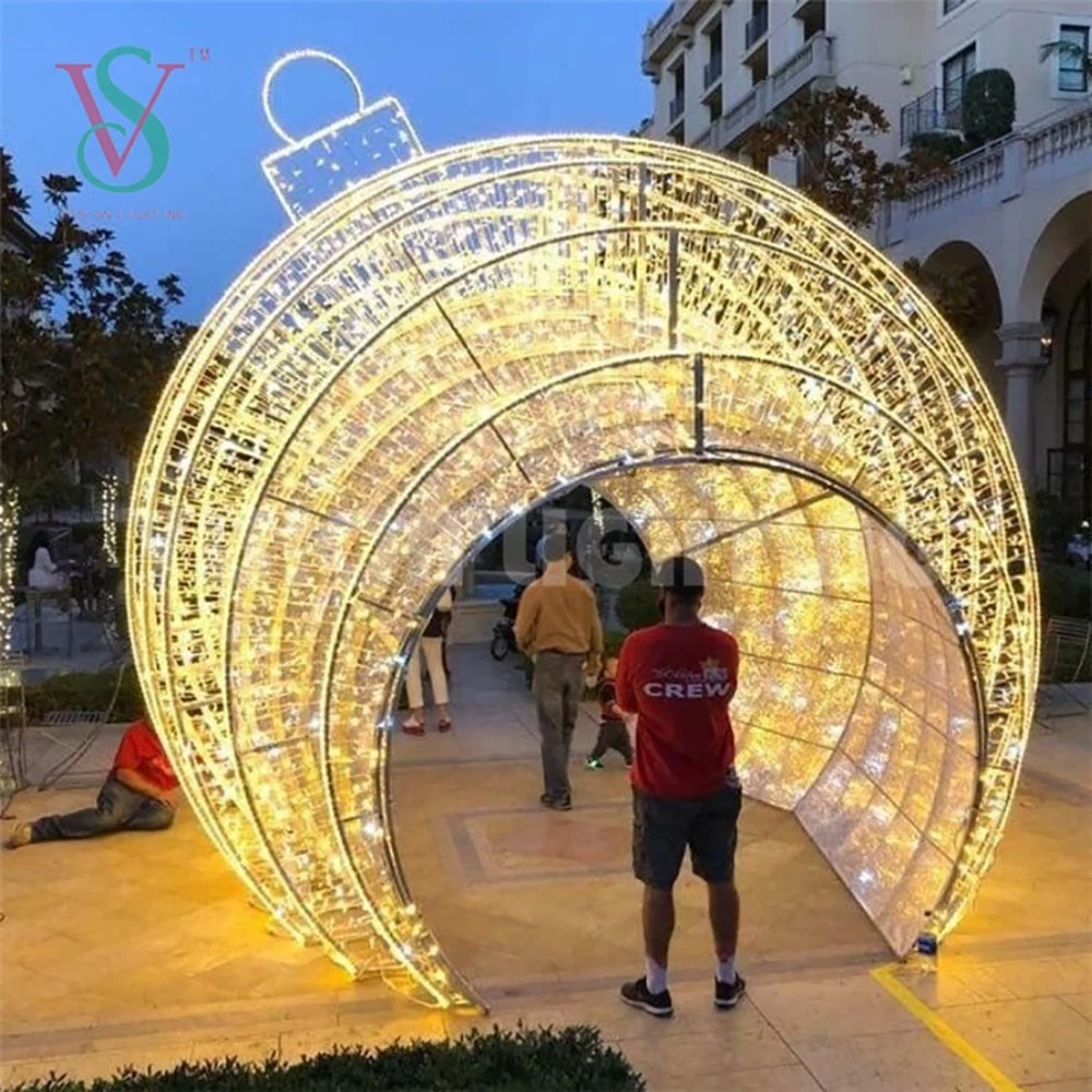 Weihnachten im Freien 3D Skulptur Giant Ball Arch Motiv Dekoration Licht