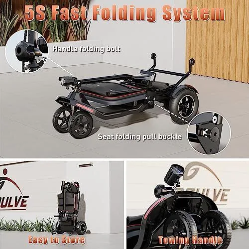 Adult Fold Four 4 Wheel Trike Disabled Handicapped Electric Tricycle for Elderly