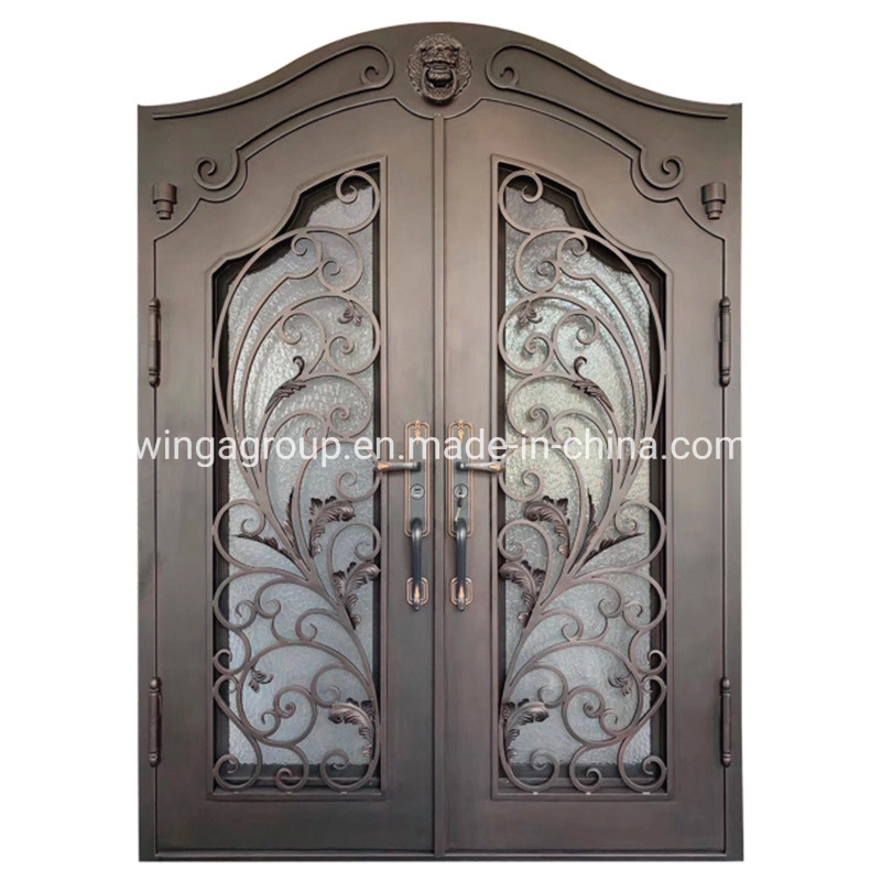 Exterior House Entry Wrought Iron Security Steel Door for Home