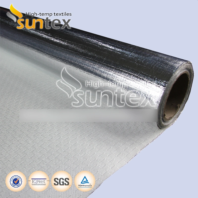 Thermal Insulation Flame Retardant Water Proof Air Duct Flexible Hose Heat Reflective 650g Fiberglass Cloth Laminated Aluminum Foil 0.65mm