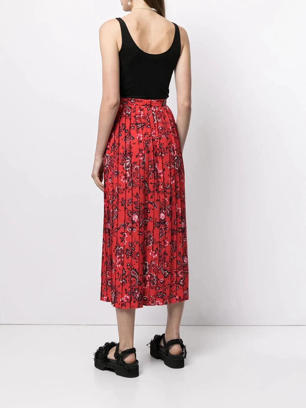 Wholesale/Supplier Fashion Floral-Print Pleated Summer Elegant Clothes Ladies Maxi Skirt