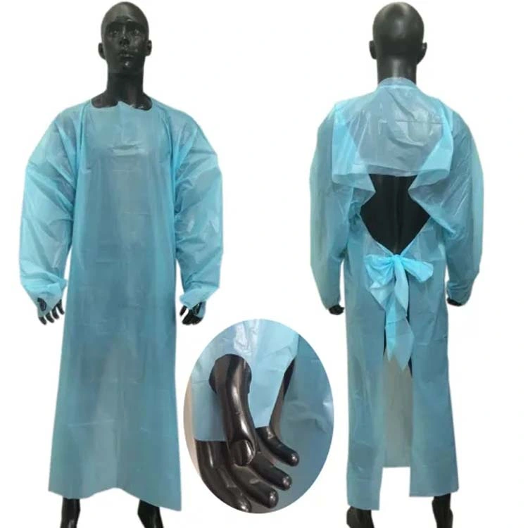 40 GSM PP PE Non Woven Surgical Disposable Isolation Gown Elastic Cuff Level 2