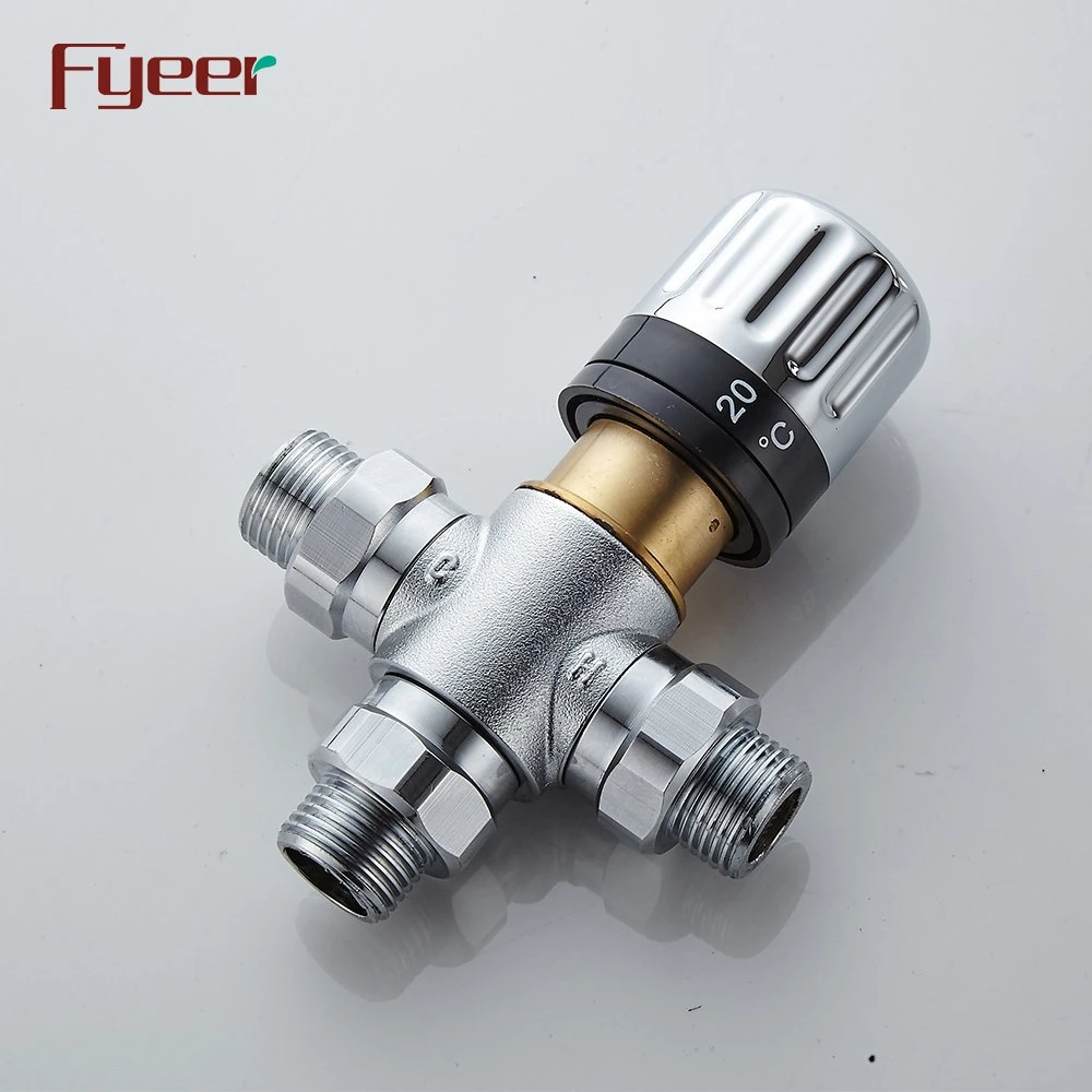 Fyeer Dn15 Dn20 Temperature Control Brass Thermostatic Mixing Valve