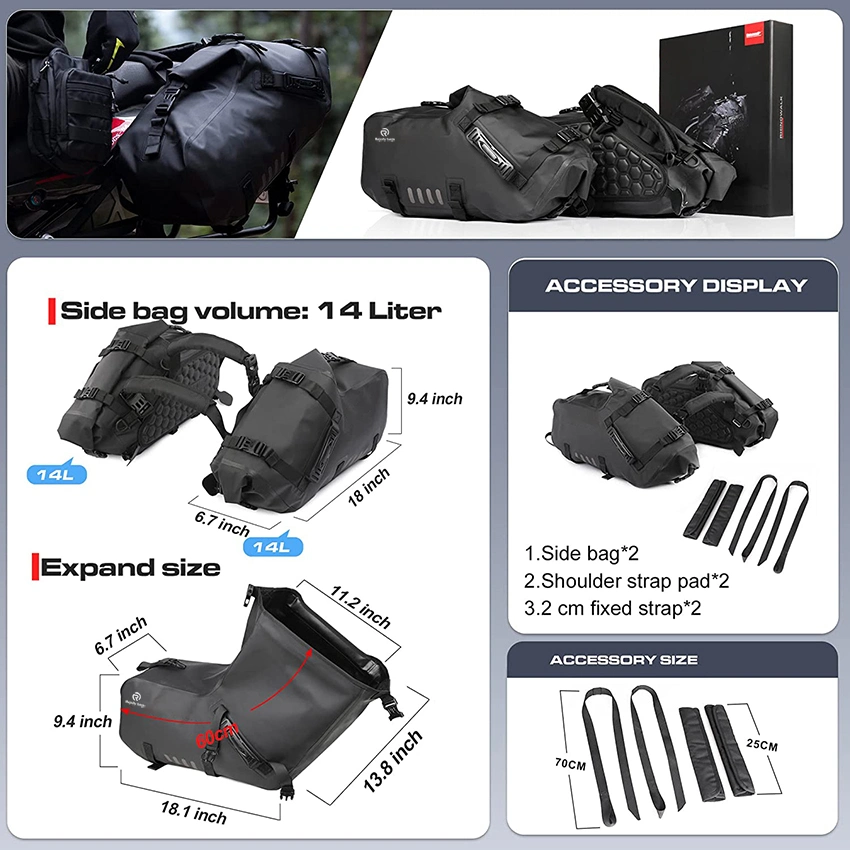 Waterproof Motorcycle Saddlebags Cycling Side Saddlebags Pannier Bag