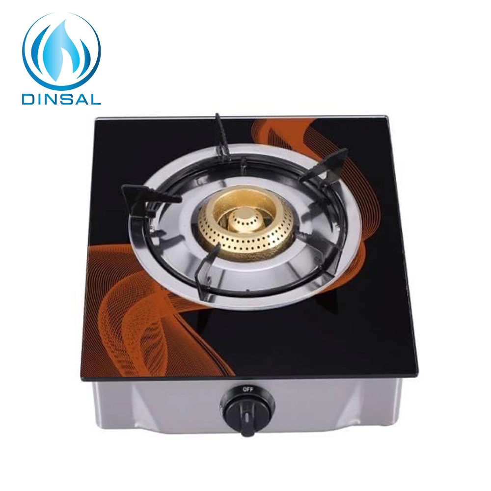 Glass Top 2 Burner Brass Burner Gas Stove (DS-GSG212)