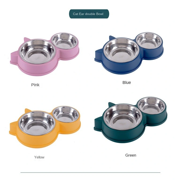 Cww-018 Anti Overturning Double Bowl Cat and Small Dog Pet Supplies