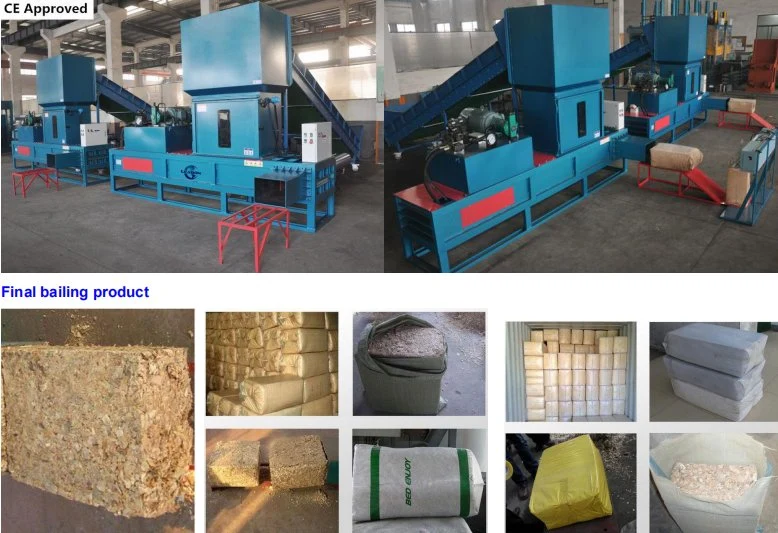 Full Automatic Hydraulic System Wood Sawdust Press Packing Machine Wood Shavings Baler Machine Price for Sale