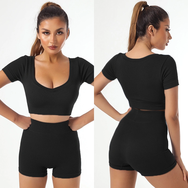 Wholesale Style Custom Sexy Lady Women Fashion Young Girl Sexy Summer Spring Breathable Quick Drying Sports Fitness Yoga Track Activewear Shorts Vest Suit